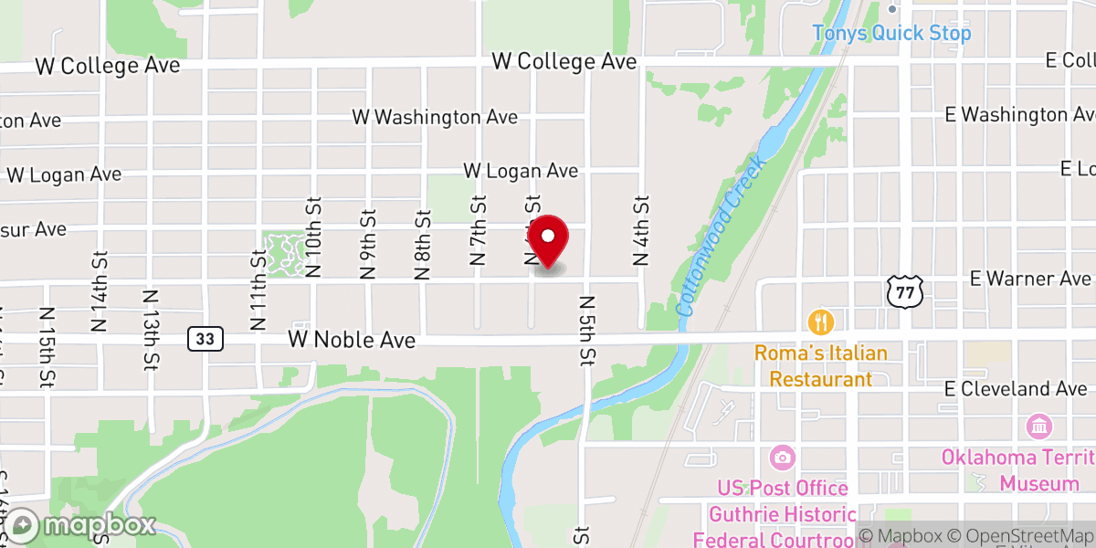 Map showing location of Church of God Outreach