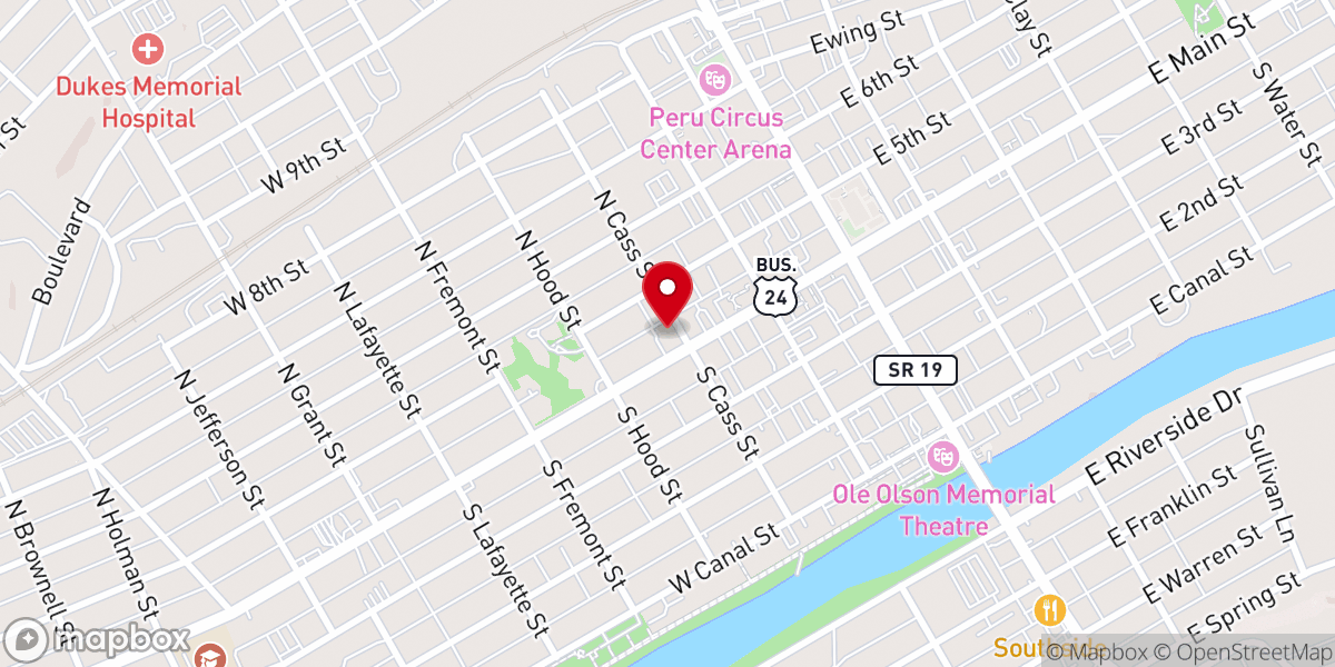 Map showing location of First Presbyterian Church