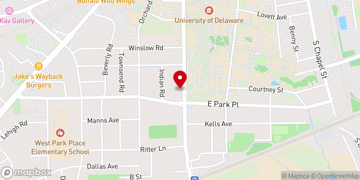 Map showing location of St Thomas's Episcopal Church