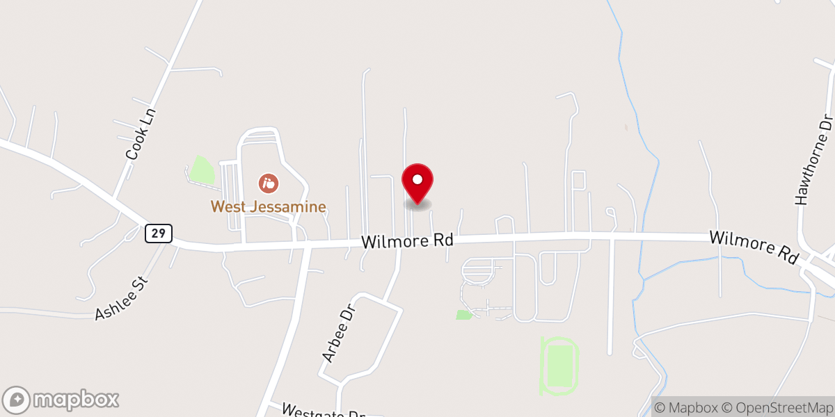 Map showing location of Nicholasville Church of God
