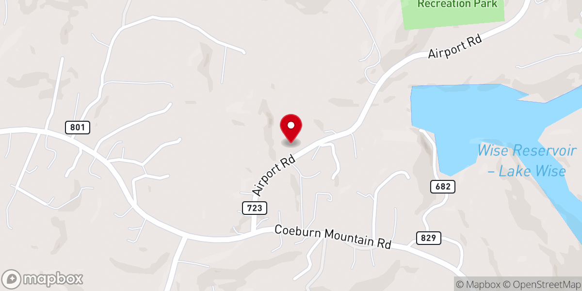 Map showing location of Wise County Church of Christ