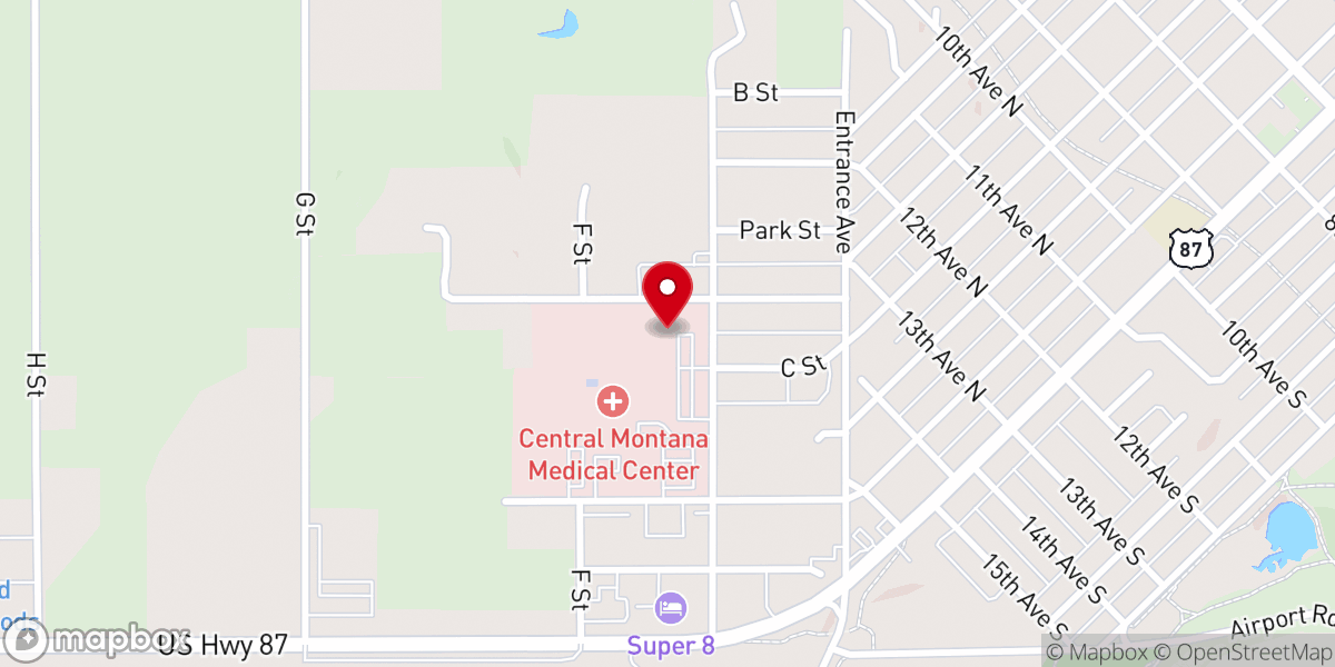 Map showing location of Orthopedics of Central Montana