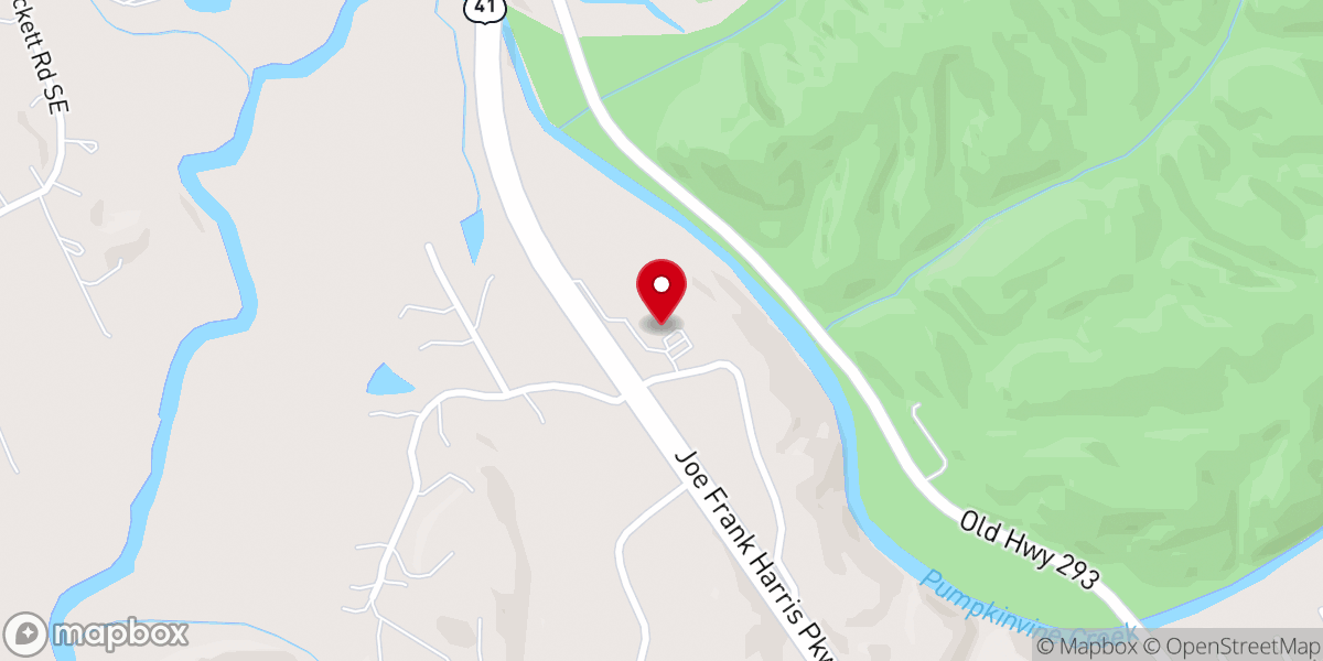 Map showing location of First Baptist Church of Emerson