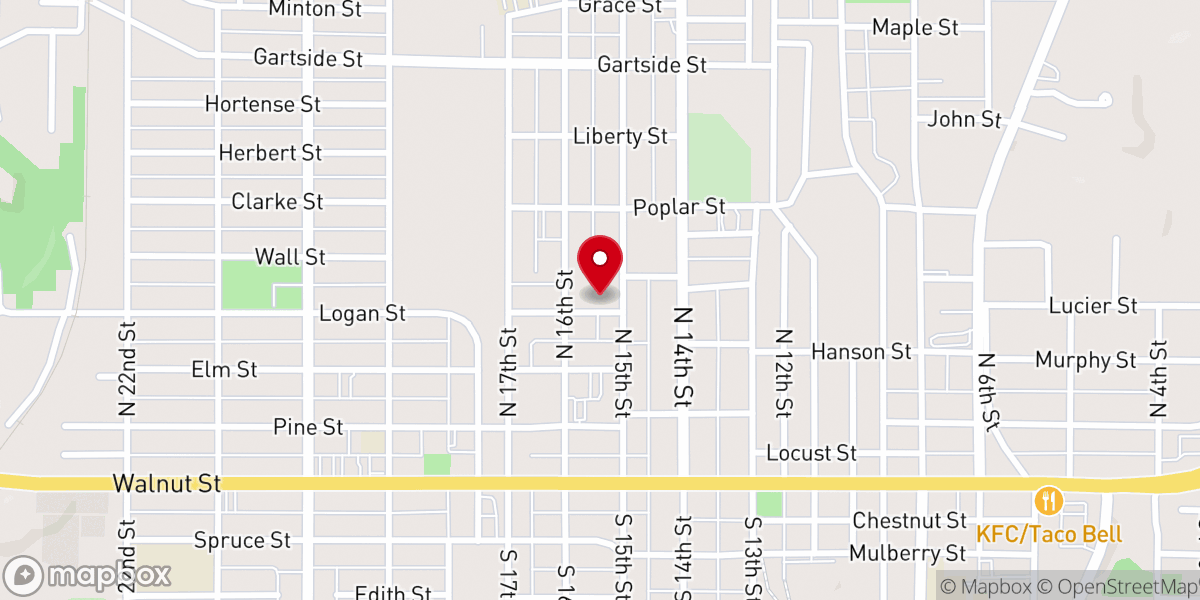 Map showing location of First Baptist Church