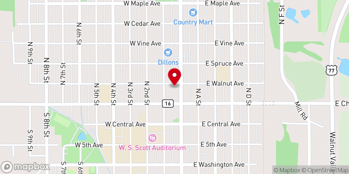 Map showing location of Glorious Victory Worship Center