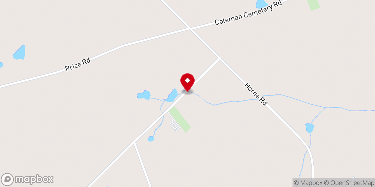 Map showing location of Bay Springs Free Will Baptist