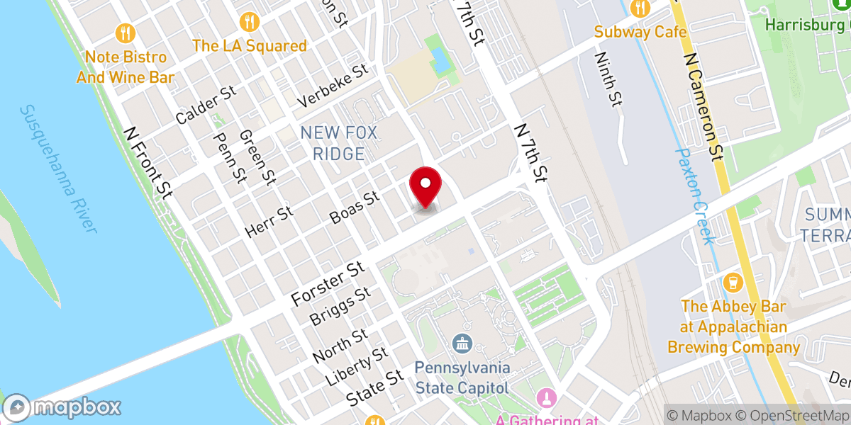 Map showing location of Second Baptist Church