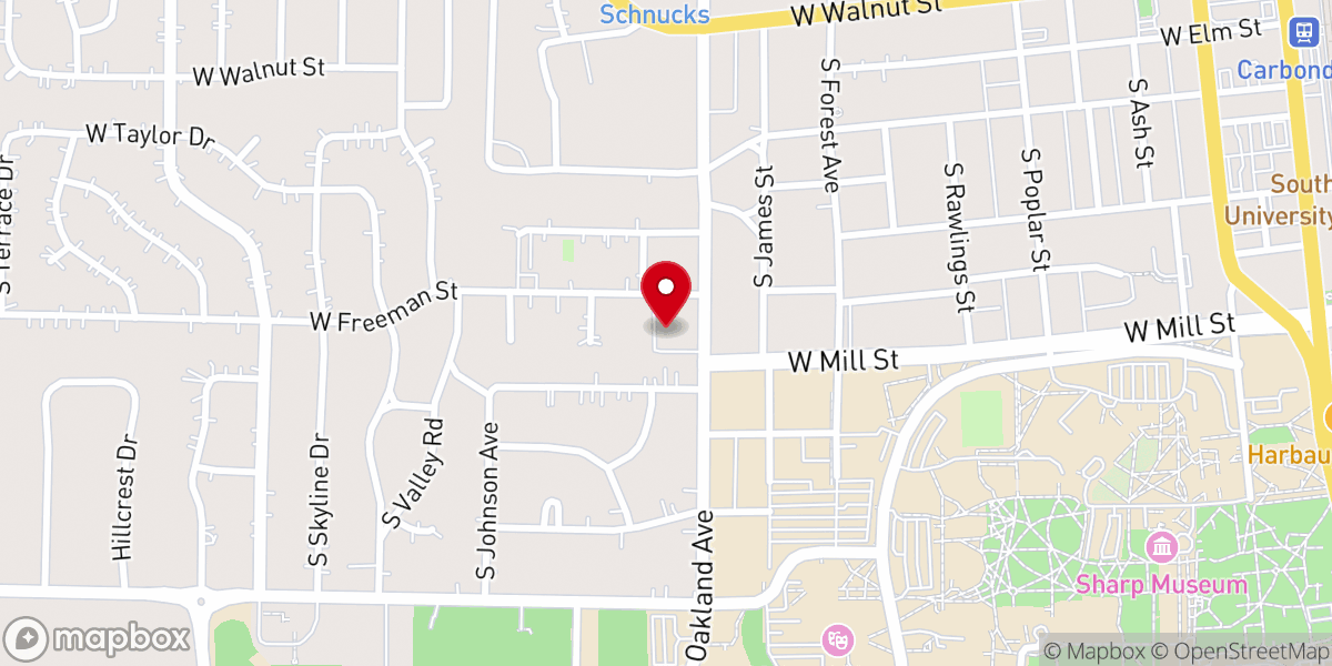 Map showing location of University Baptist Church
