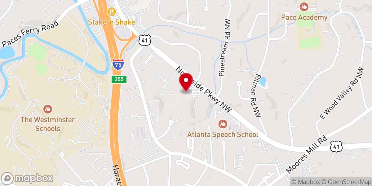 Map showing location of St. Luke’s Lutheran Church