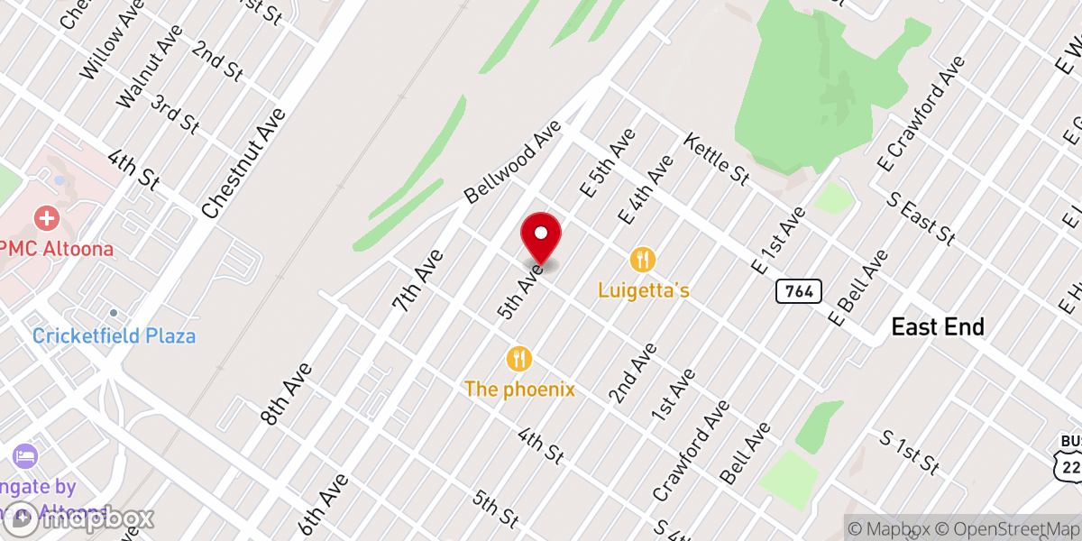 Map showing location of Third Presbyterian Church