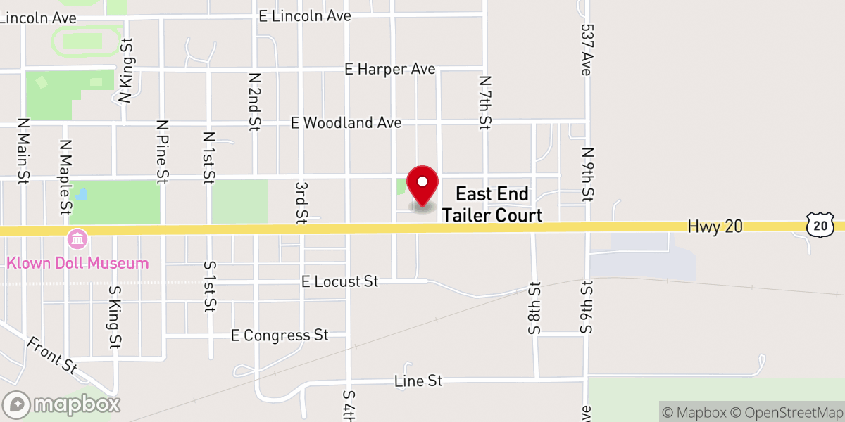 Map showing location of Zion Lutheran Church & School