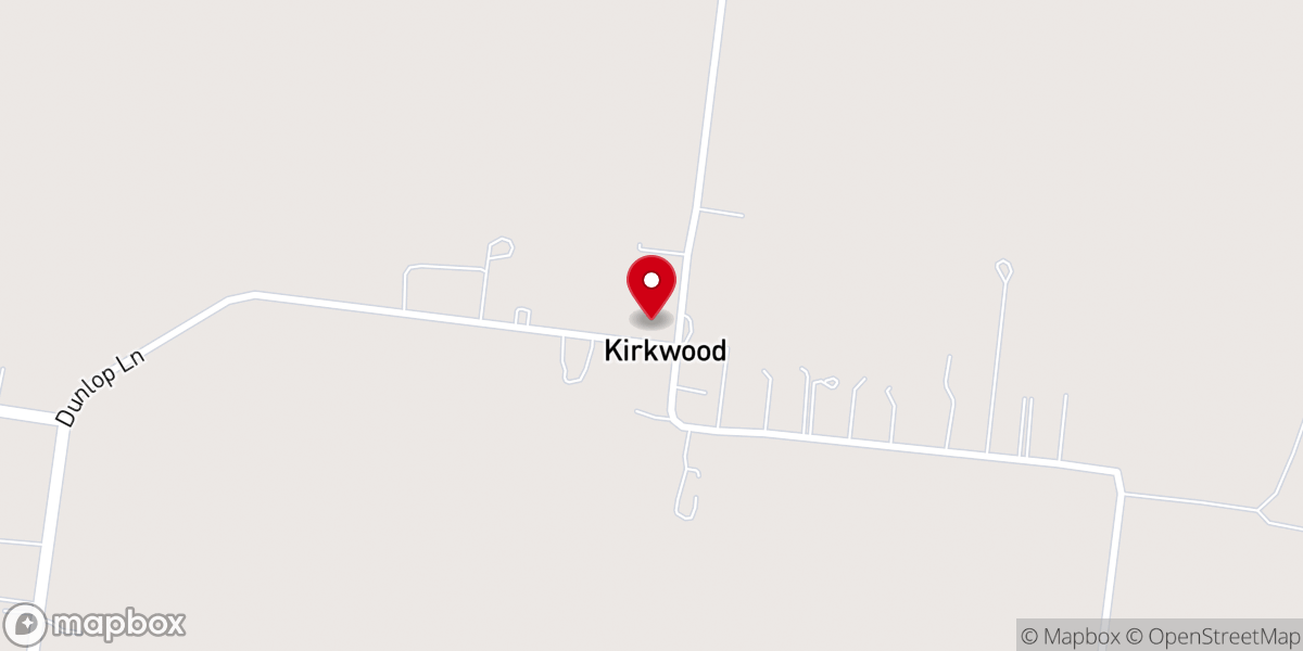 Map showing location of Kirkwood Church