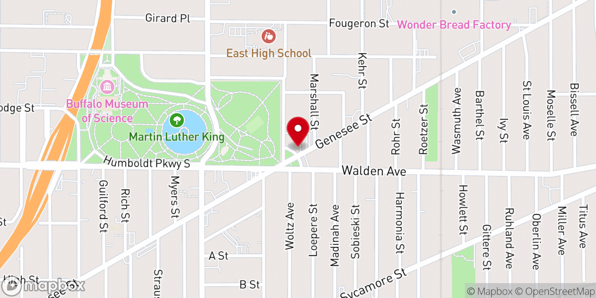 Map showing location of Calvary Baptist Church