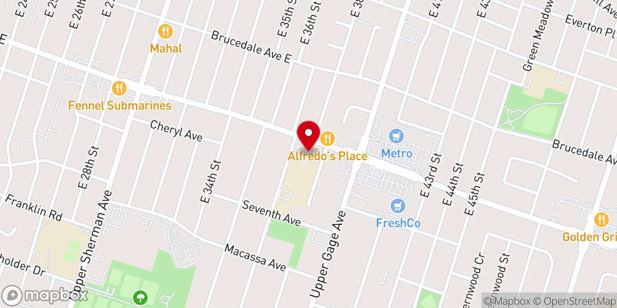 Map showing location of Most Blessed Sacrament Roman Catholic Church (Hamilton)