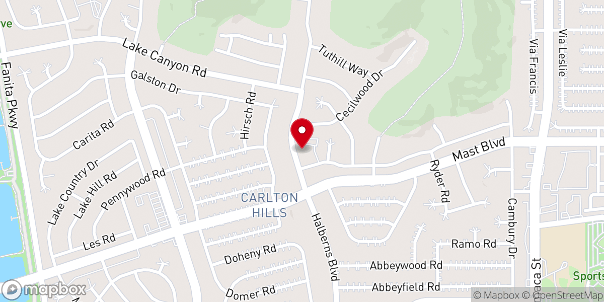 Map showing location of Carlton Hills Lutheran Church