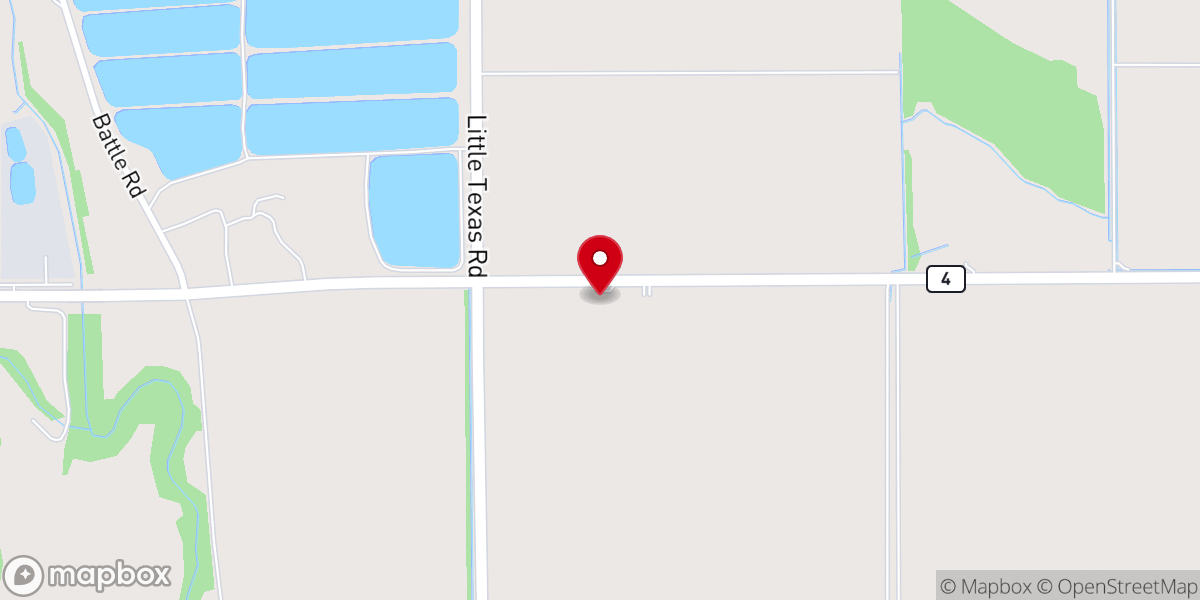 Map showing location of Little Texas Baptist Church
