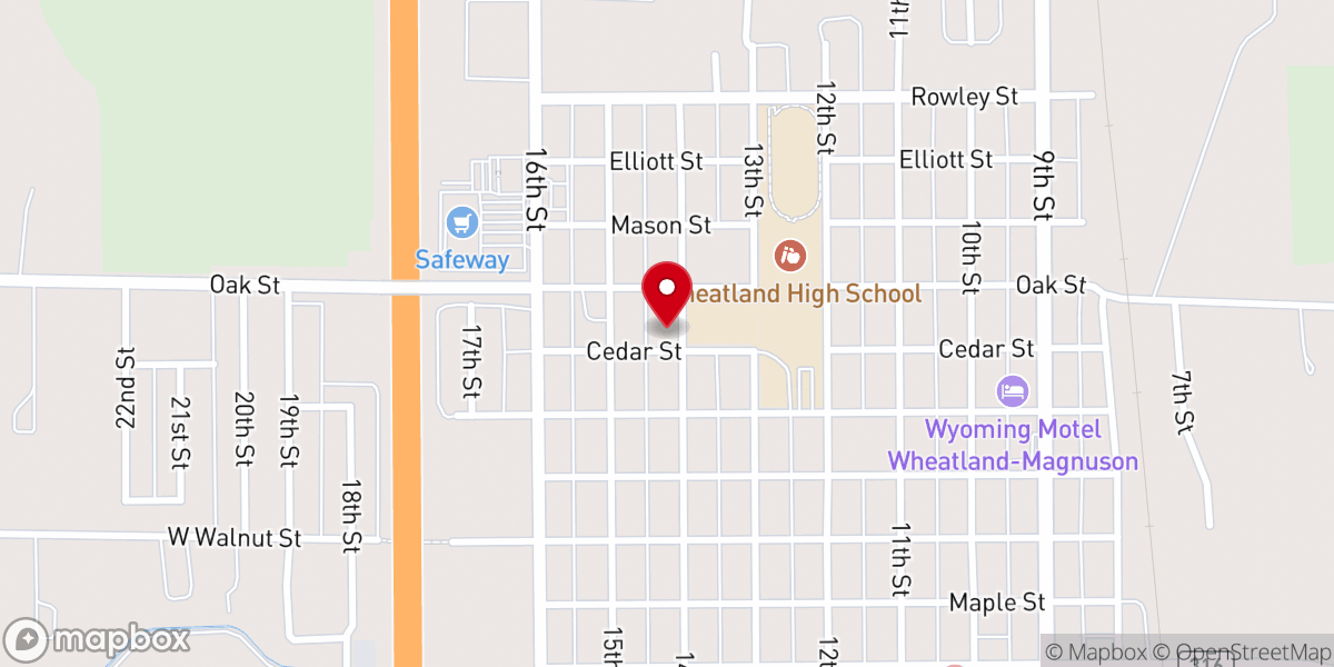 Map showing location of Assembly of God Church