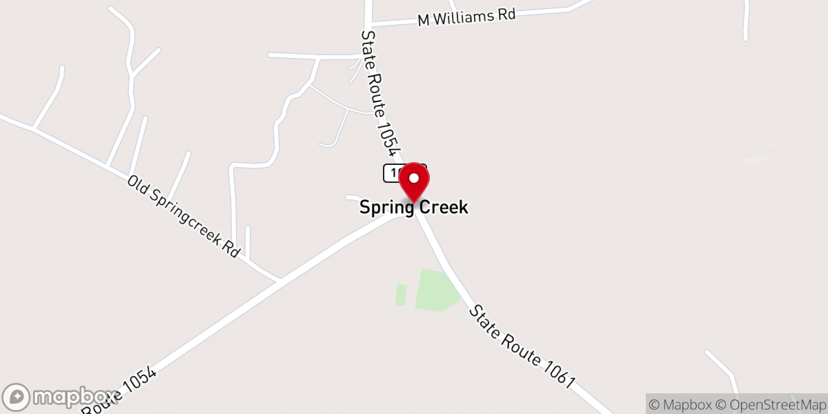 Map showing location of Spring Creek