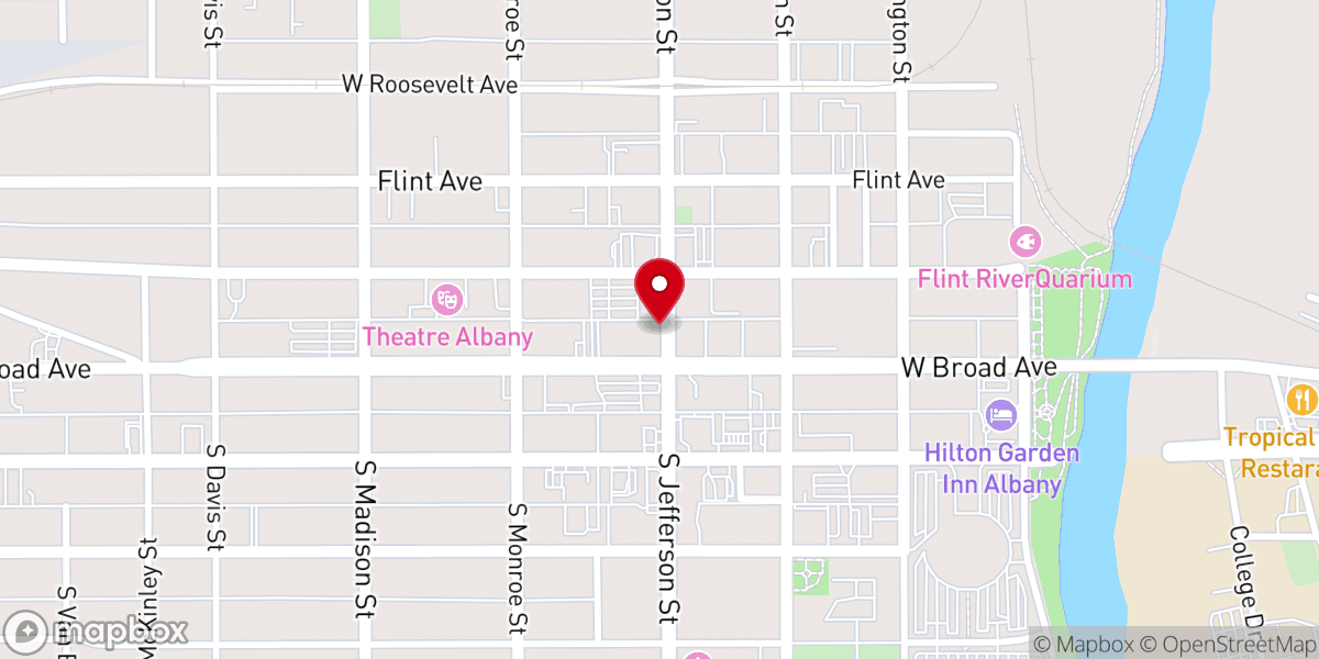 Map showing location of Friendship Baptist Church