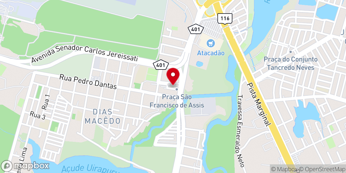 Map showing location of Igreja Matriz de São Francisco de Assis