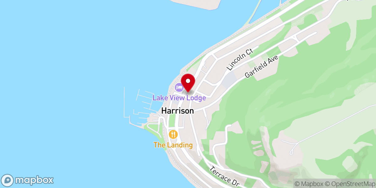 Map showing location of Harrison Community Baptist Church