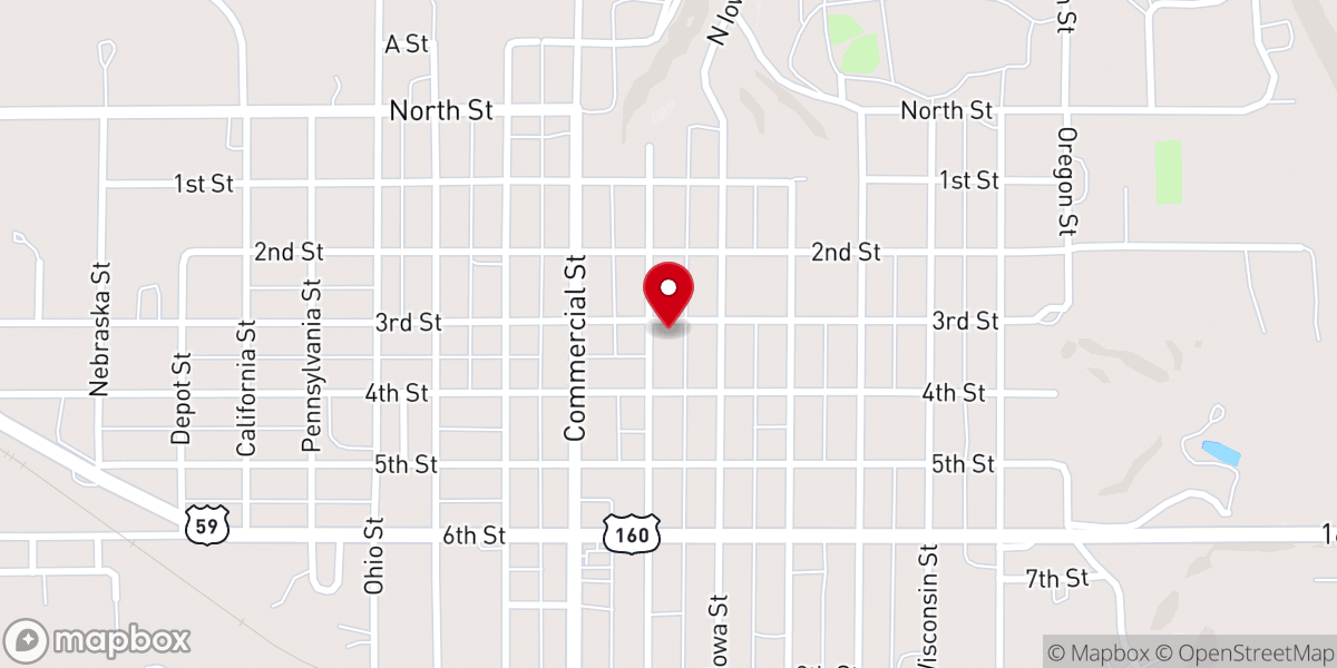 Map showing location of First Baptist Church