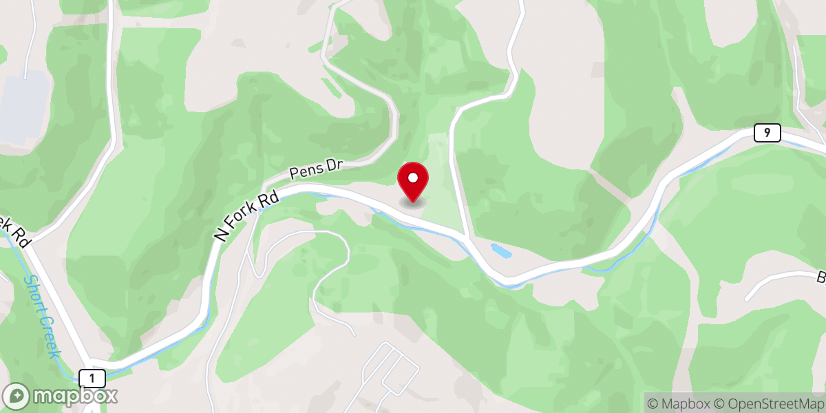 Map showing location of Short Creek United Methodist Church