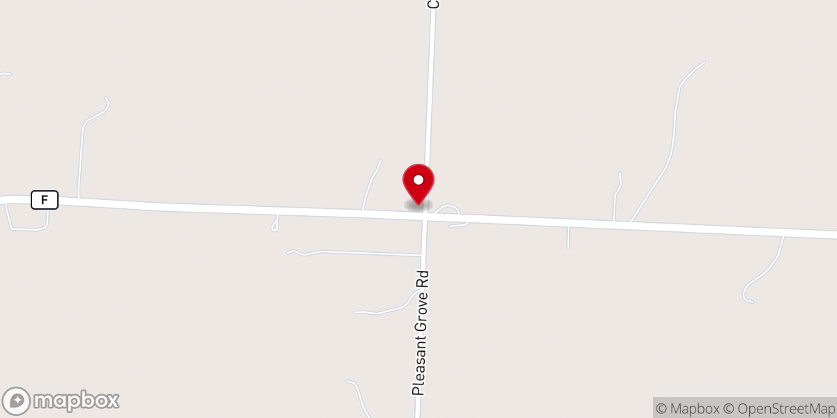 Map showing location of Pleasant Grove Church