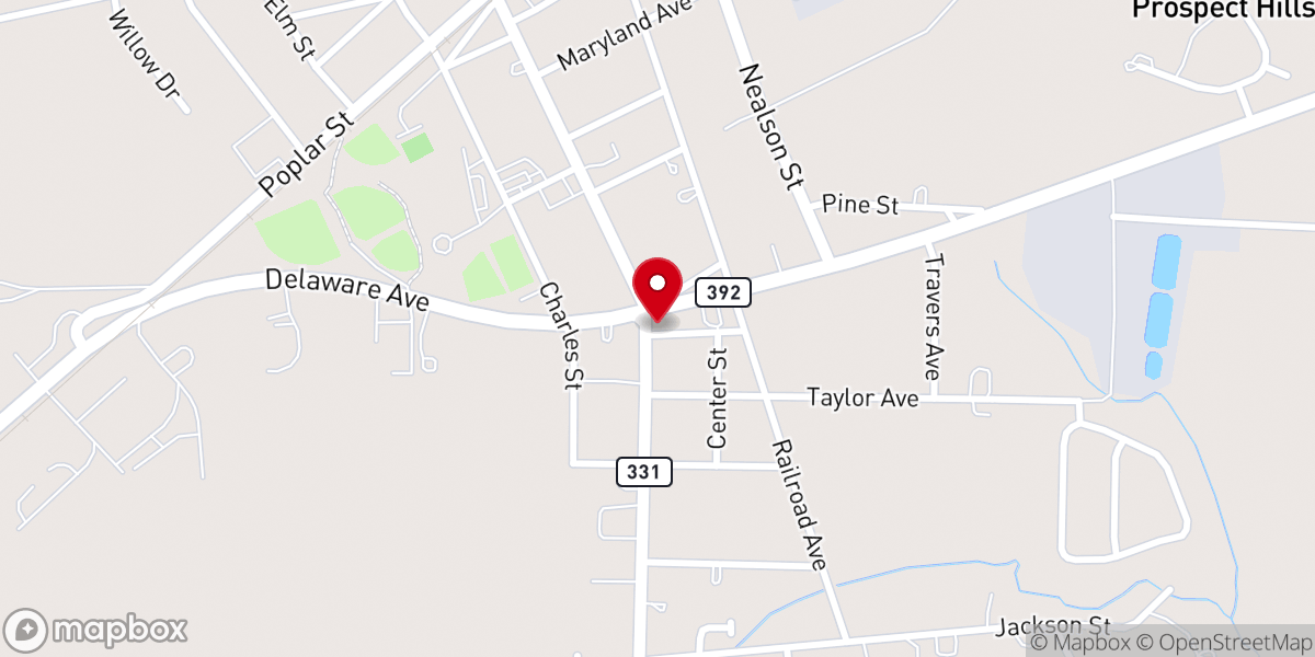 Map showing location of Pilgrim Holiness Church