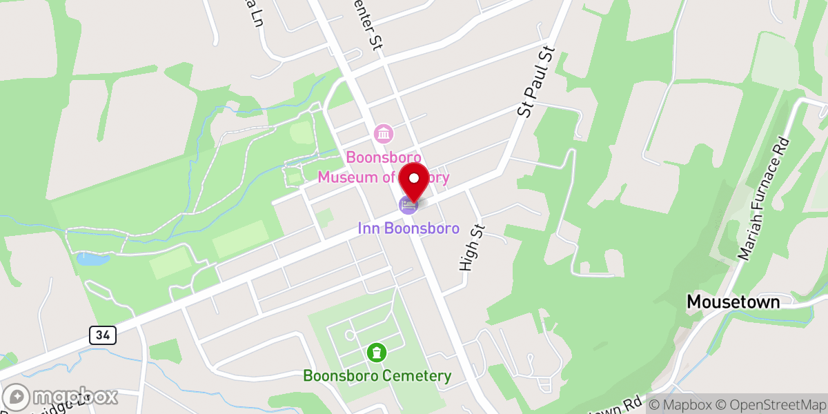 Map showing location of Inn BoonsBoro