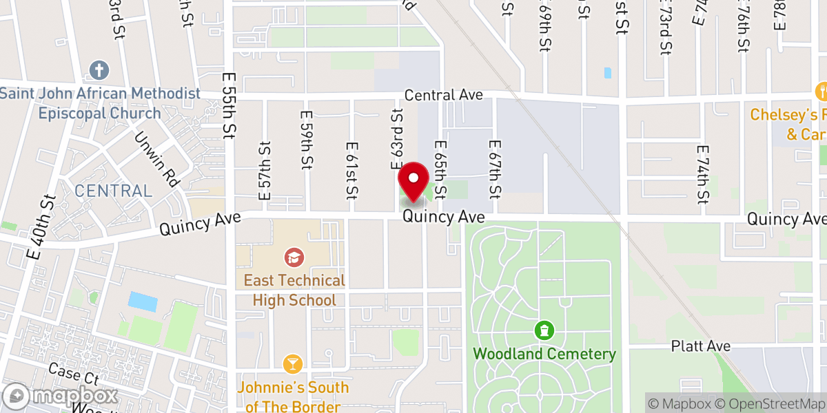 Map showing location of Pentecostal Tabernacle