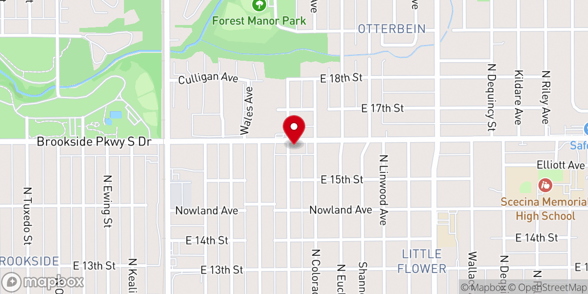 Map showing location of Indy Metro Church