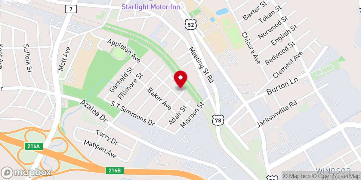Map showing location of New Hope Missionary Baptist Church