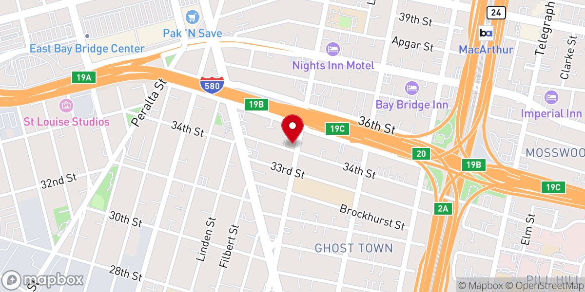 Map showing location of Oakland Market Street Seventh-day Adventist Church