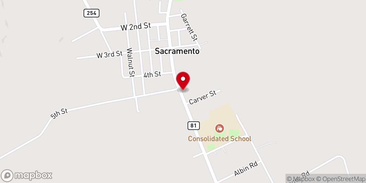Map showing location of Tucker Memorial Chapel