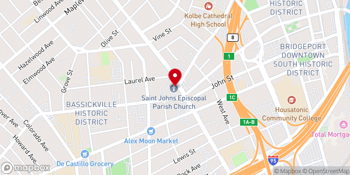 Map showing location of Saint Johns Episcopal Parish Church