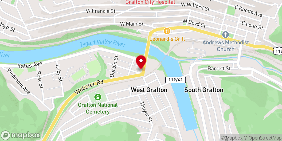 Map showing location of First Christian Church