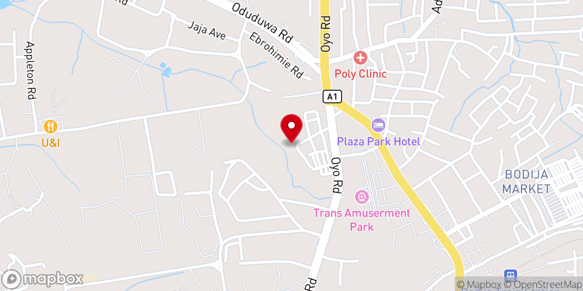 Map showing location of Christ Anglican Church, Samonda, Ibadan