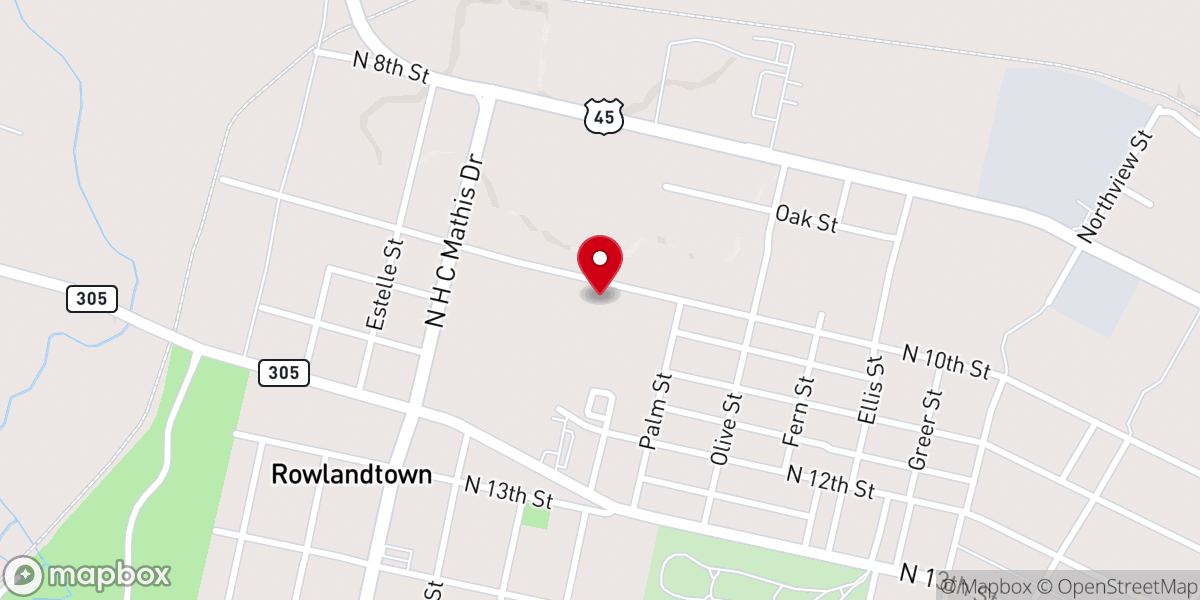 Map showing location of Mt Sinai MB Church
