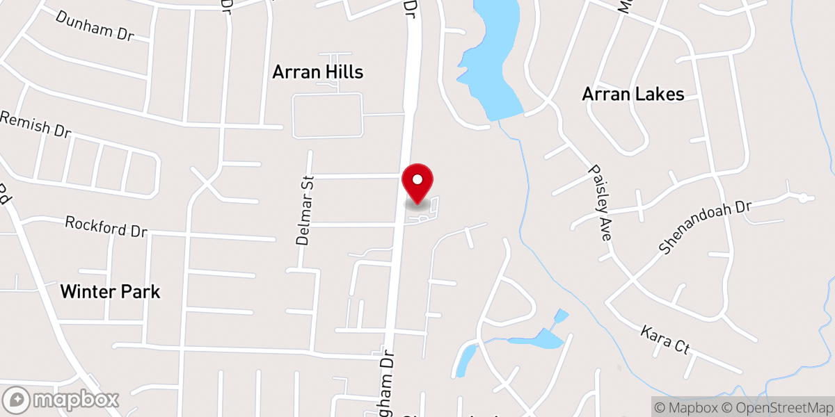 Map showing location of Miracle Temple Church
