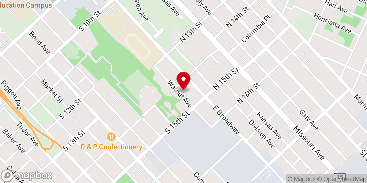 Map showing location of Macedonia Baptist Church of East Saint Louis