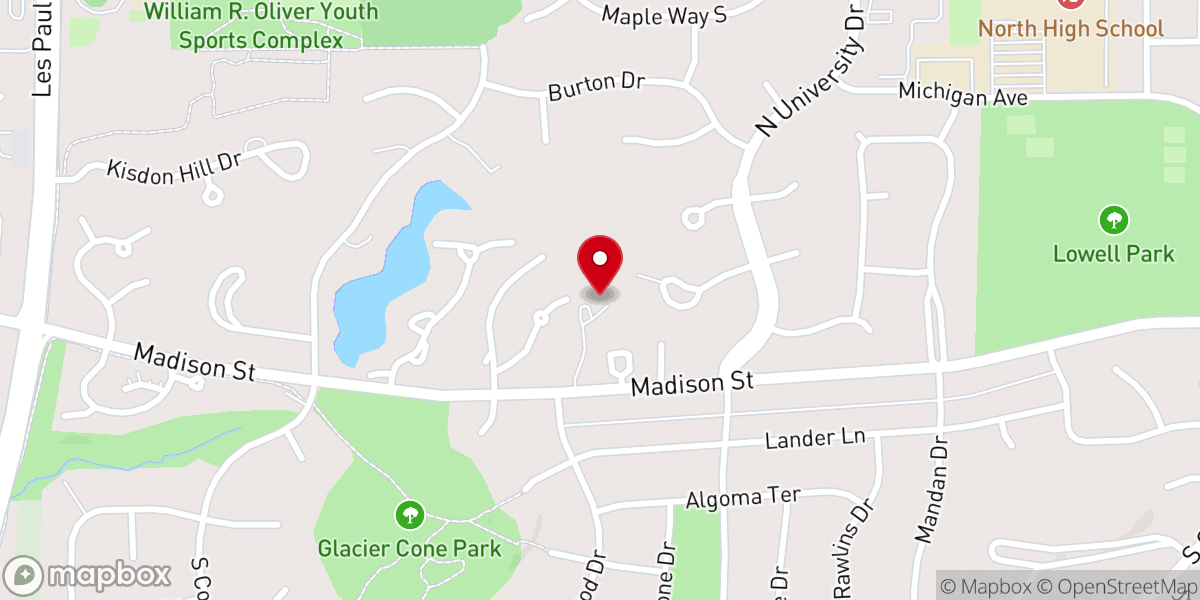 Map showing location of Waukesha Church of Christ