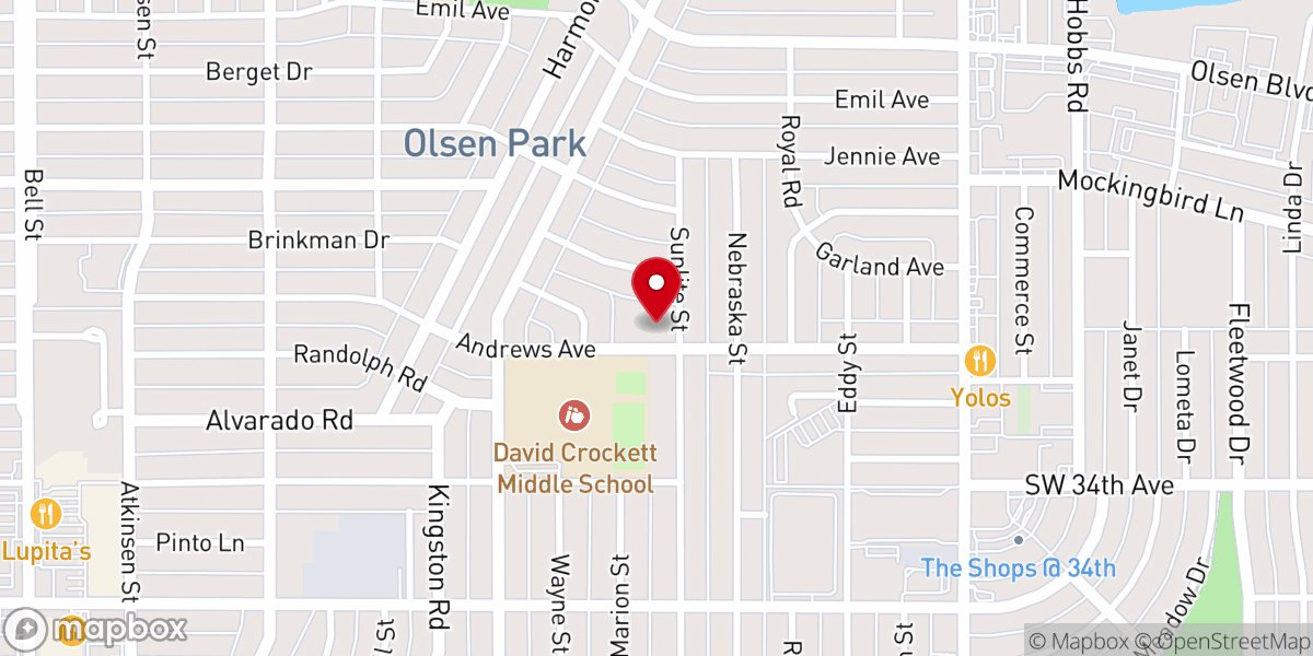 Map showing location of Olsen Park Church of Christ