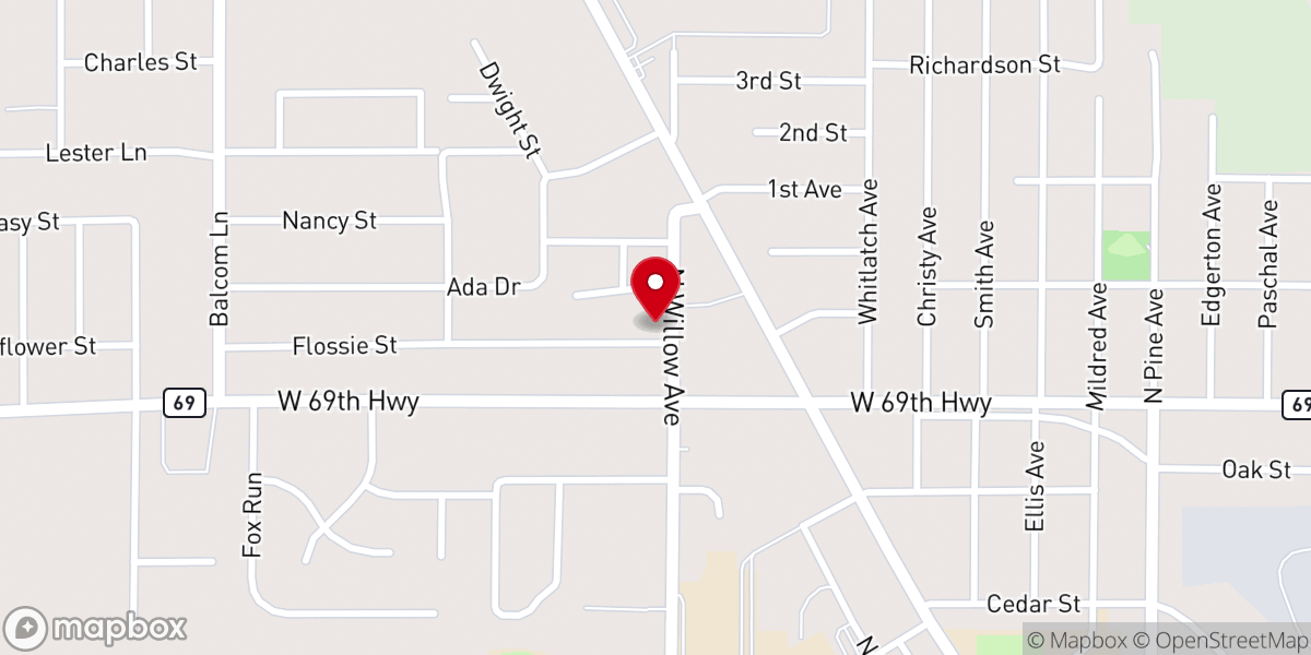 Map showing location of Northeast Arkansas Baptist Church