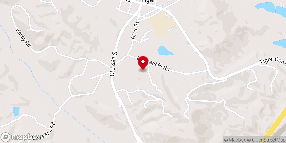 Map showing location of Tiger Methodist Church