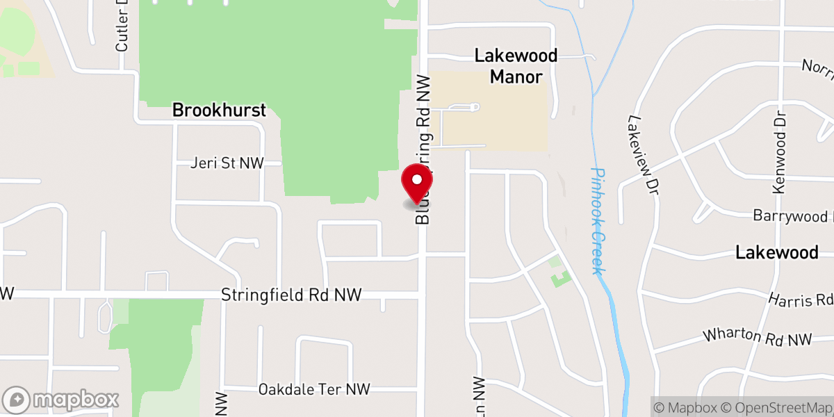 Map showing location of Blue Spring Chapel