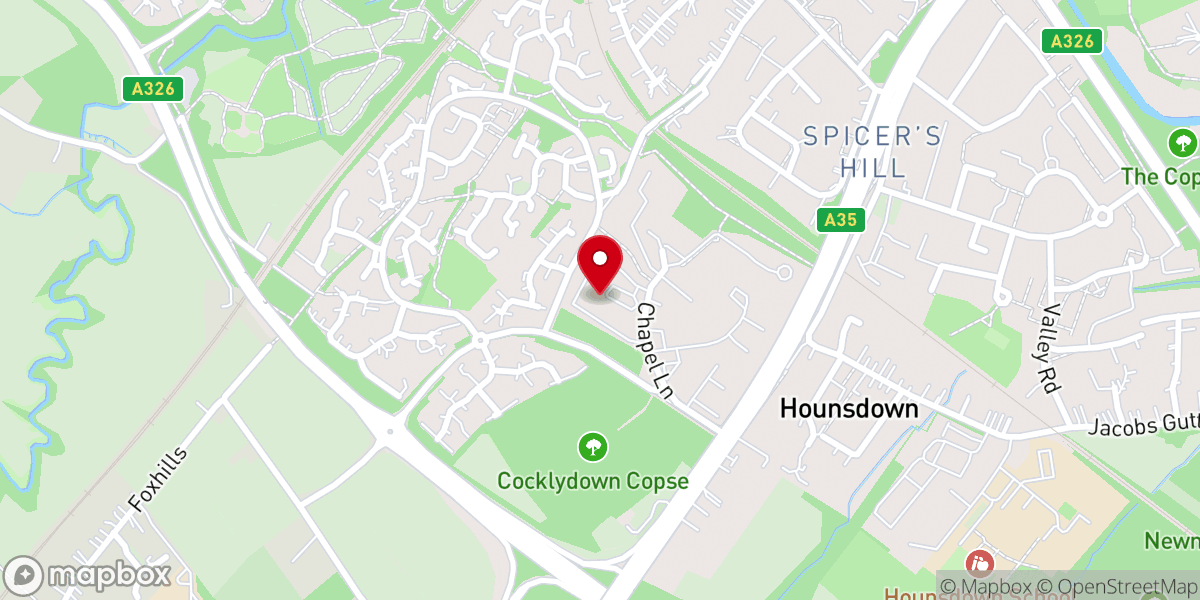 Map showing location of Big Blue Cafe