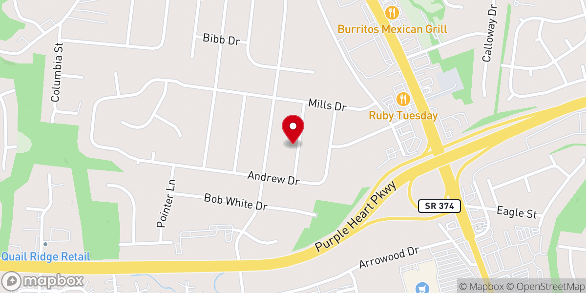 Map showing location of Greenwood Community Missionary Baptist Church