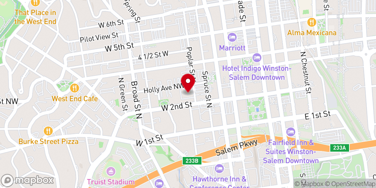 Map showing location of Salem Presbyterian Church