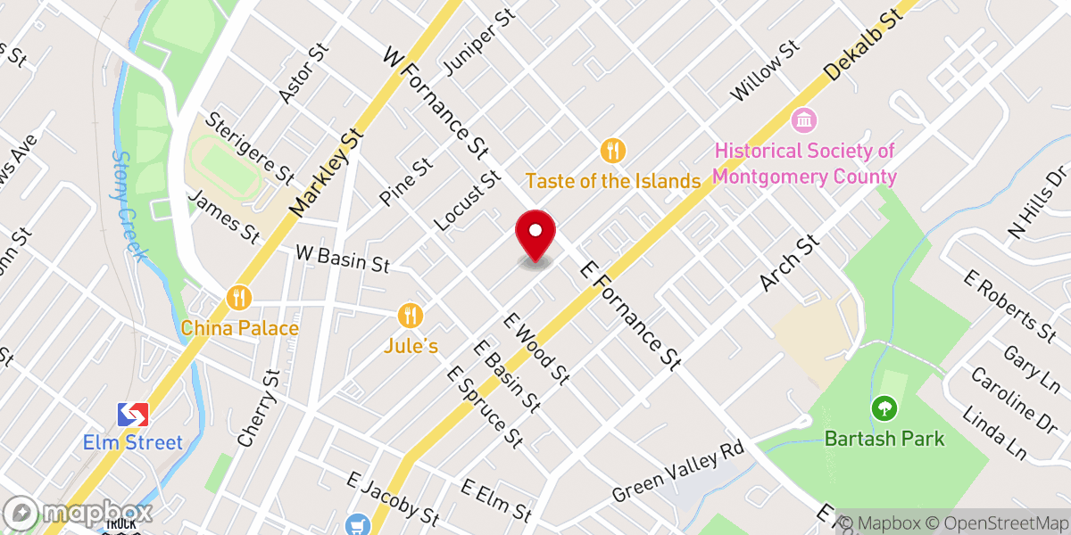 Map showing location of Siloam Baptist Church